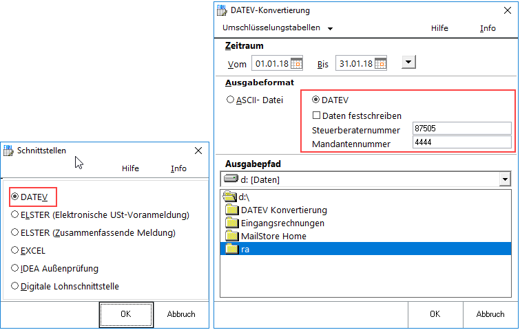 Fibu I Ii Schnittstellen Datev Konvertierung Ra Micro Software Ag